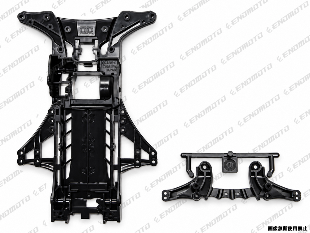 TA3028 タミヤアフターパーツ FM-Aシャーシ（+リアステー）（黒）ミニ四駆　えのもとサーキット