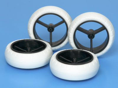 T15414　タミヤ　スーパーX・XX カーボン大径ナローホイール&バレルタイヤ（ホワイト）