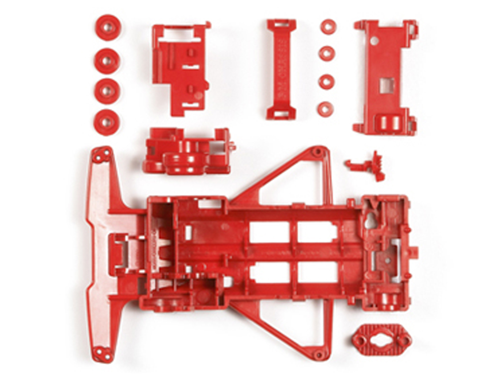 T95243　タミヤ　FM強化シャーシ（レッド）