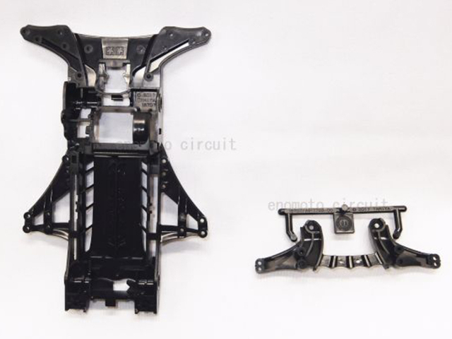 TA3028 タミヤアフターパーツ FM-Aシャーシ（+リアステー）（黒）