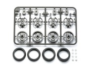 T94785　タミヤ　スーパーX・XXシャーシ 大径ワンウェイホイール（オフセット トレッドタイヤ付き）