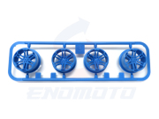 TA1148 タミヤ アフターパーツ ローハイトタイヤ用 12本スポークホイール（ライトブルー)