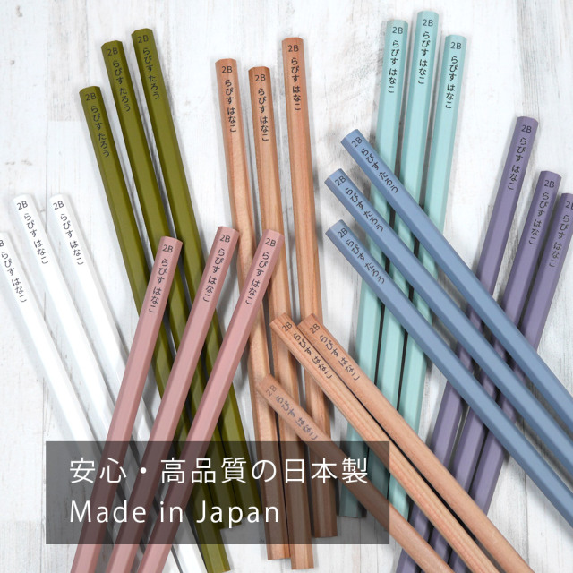 鉛筆 名入れ ブリックカラー鉛筆 2B 卒園 記念品 オリジナル えんぴつ