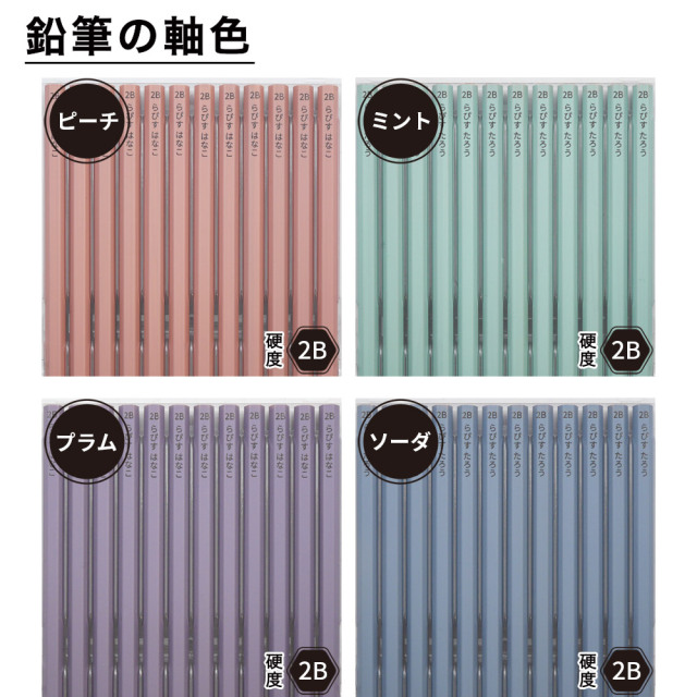 鉛筆 名入れ ブリックカラー鉛筆 2B 卒園 記念品 オリジナル えんぴつ