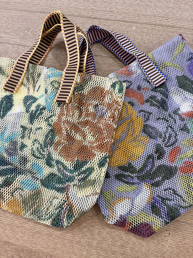 メッシュバッグ　トート型(小）インポーチ付き『フローラル絵画』SUS2014-KANPUR-S