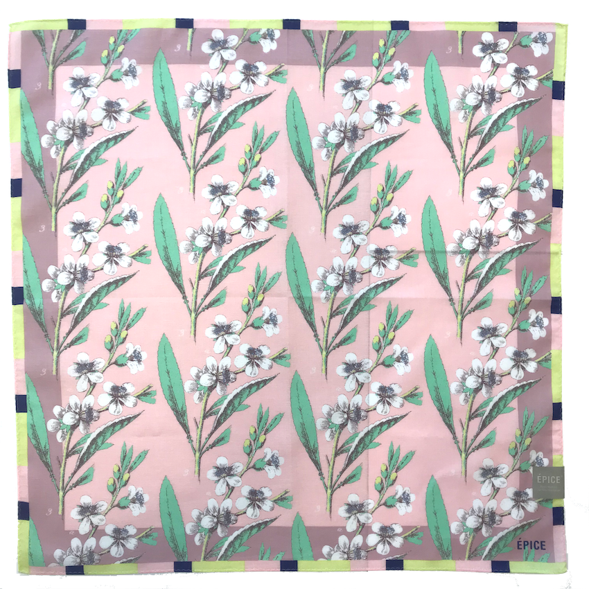 ハンカチ 北欧の植物図鑑の柄 370 1011