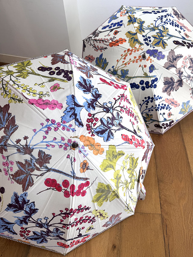 【日傘ロング】晴雨兼用 　デンマーク植物図鑑柄 PA2603L