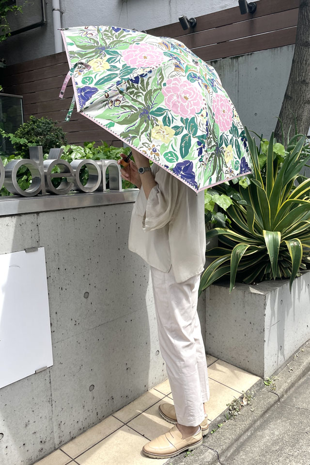 【日傘ミニ/２WAY仕様】晴雨兼用 FLEUR 3 ヨーロピアンフラワー（連続パネル） PA2402S