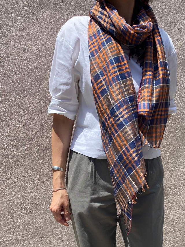 【40%OFF】Check Patterned Cloth 透け感のあるチェック柄　PS1544