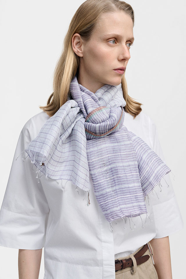 【CHECKS】 Woven Check  北欧チェックの薄手織りストール　PS2604