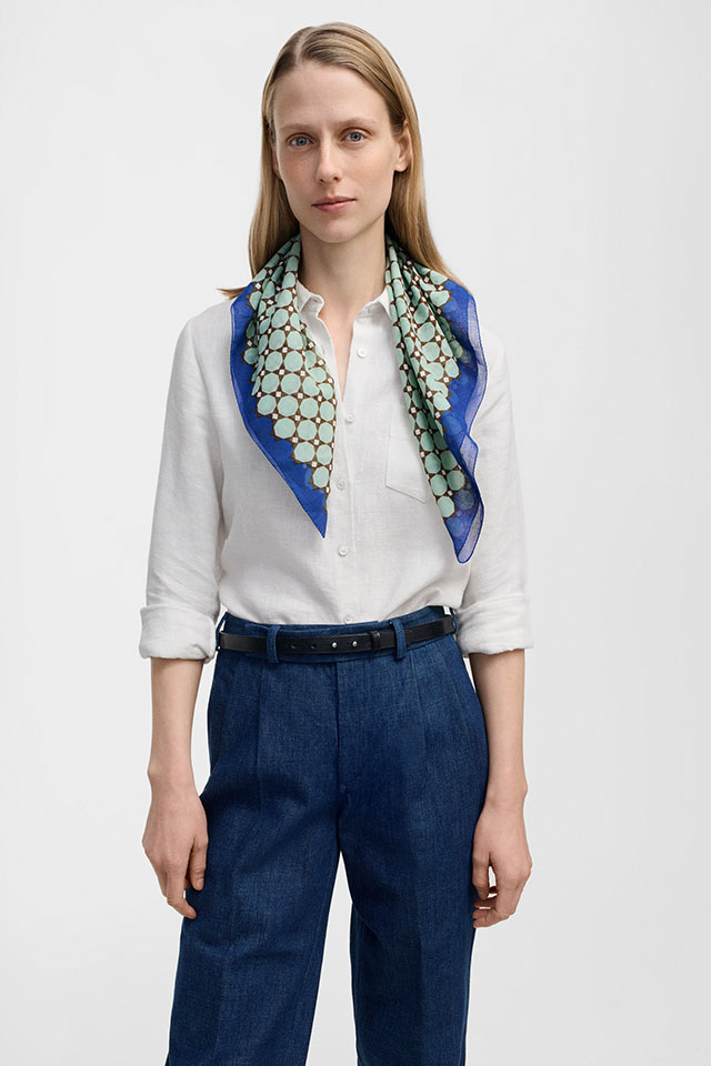 [GRAPHIC]　細かな連続柄 「ペルシャのタイル模様」　SMALL PATTERN  *65角コットンスカーフ*　 PS2635