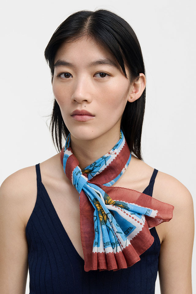 [CULTURE]　おとぎの国の切手　STAMP  *70角スカーフ*  PS2664A