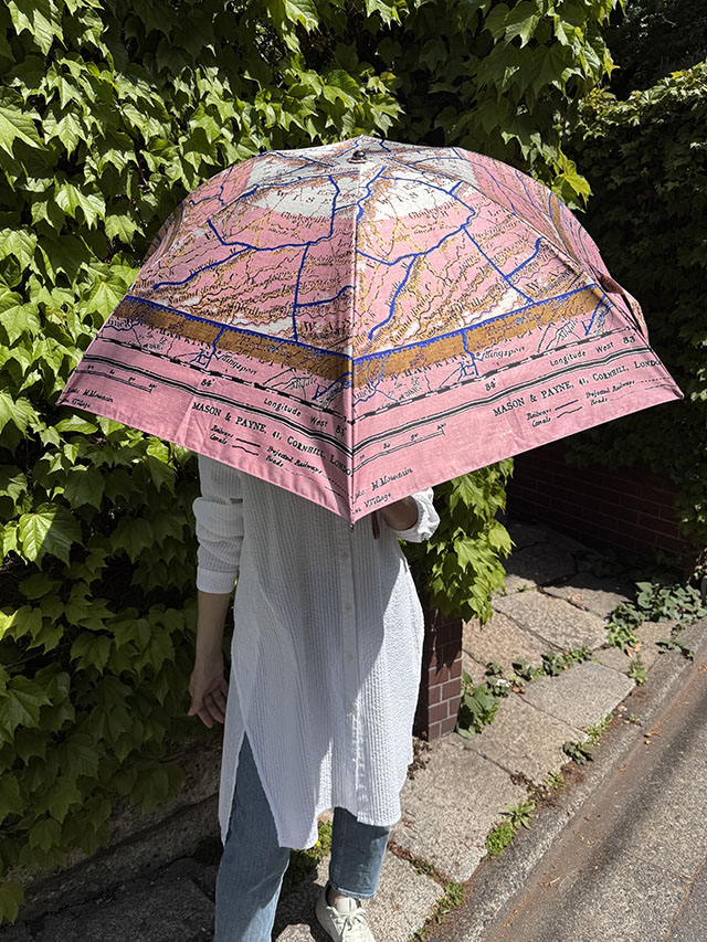 【日傘ミニ/２WAY仕様 】晴雨兼用  アンティーク地図柄　PA2601S
