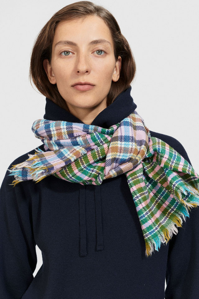 [FANCY　WEAVE]　ファンシーウィーブチェック柄ストール　SW2334