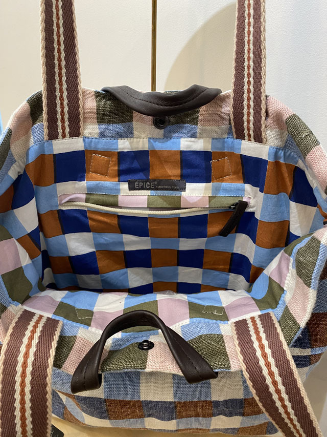 麻バッグ 2WAYトートバッグ（小） 『デンマークチェック柄』 SUS2259