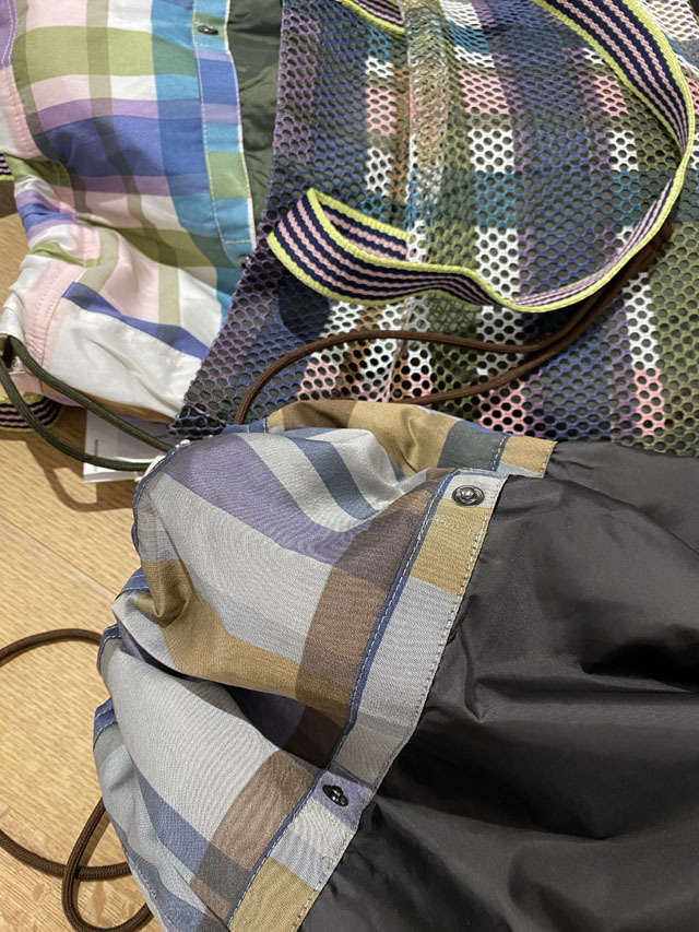 メッシュバッグ - インナーバッグ付き 『北欧モダンなチェック柄