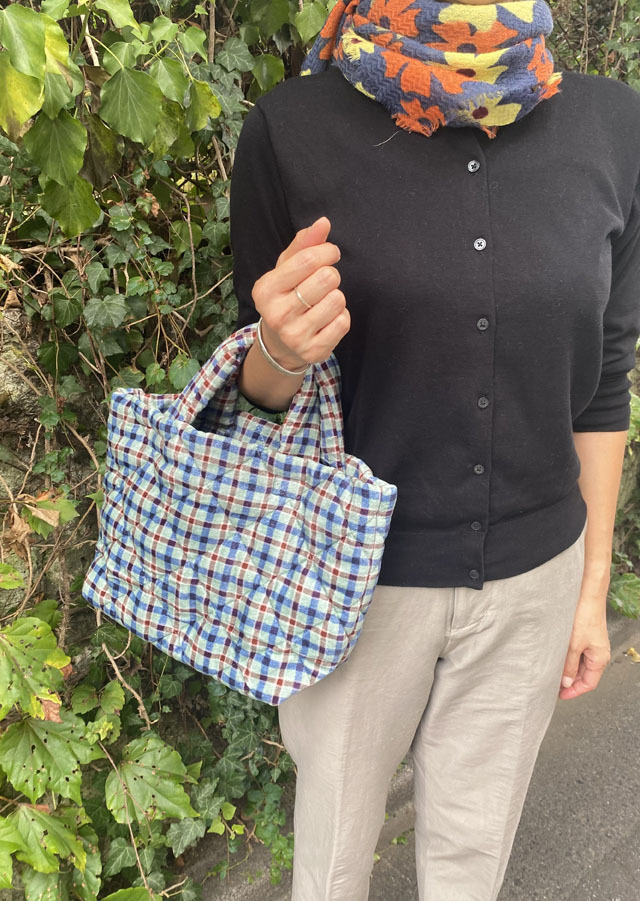 トートバッグ（小）『北欧モードなチェック柄』SUW2331-TOTE-S