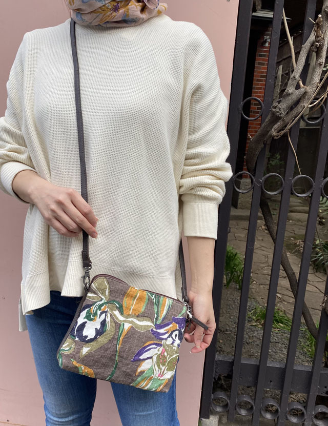 麻ポシェット 『北欧の草原に咲く蘭』 SUS2381-CROSSBODY
