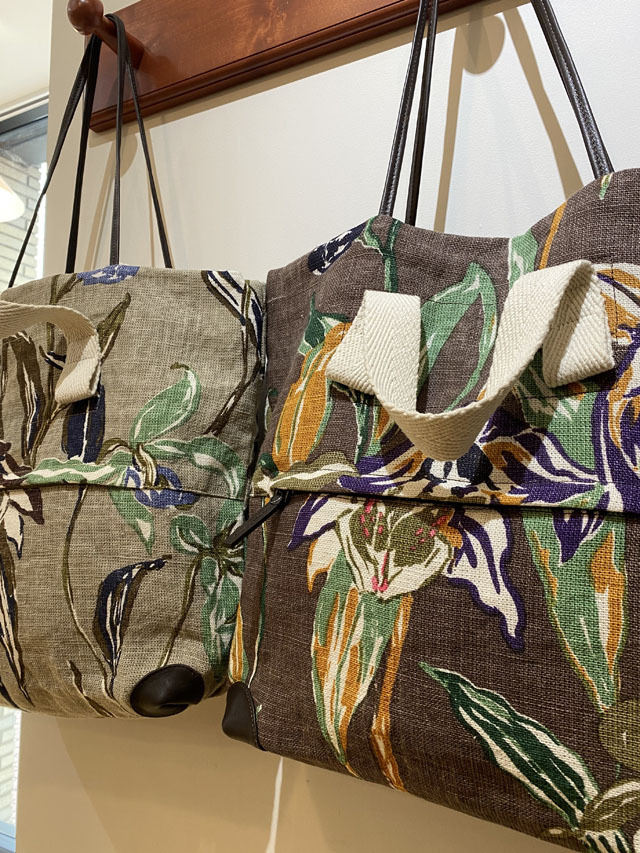 麻バッグ 2WAYトートバッグ（小） 『北欧の草原に咲く蘭