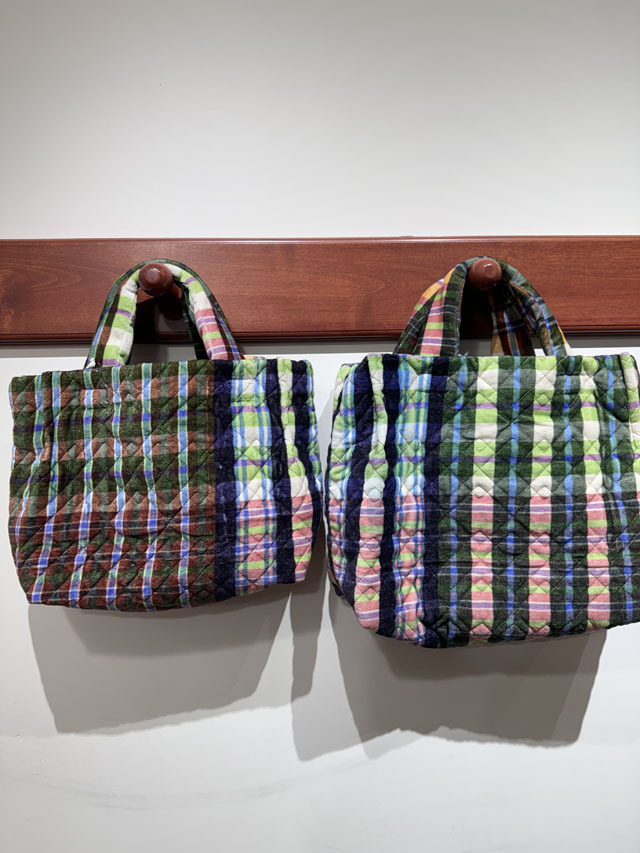 セザンヌ コットン 花柄キルティング ベルベット トートバッグ