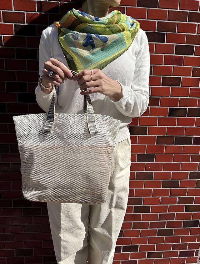 メッシュバッグ トート型(小）インポーチ付き『バイカラー』SUW2500