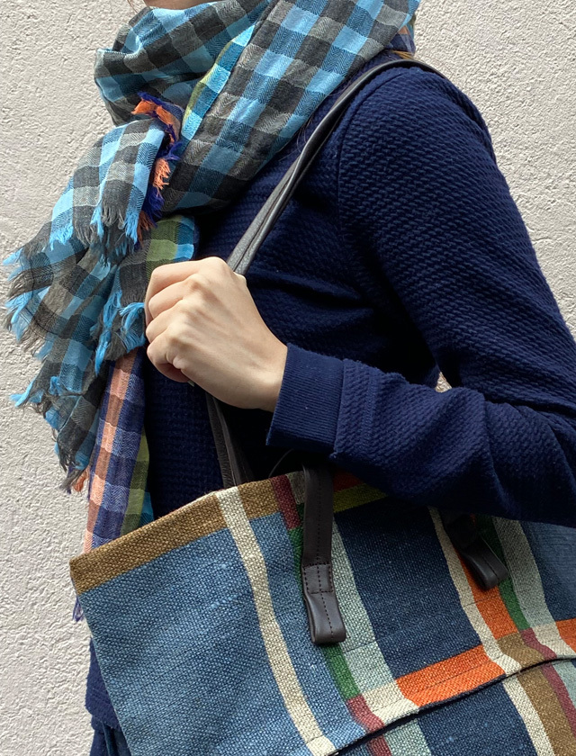 デンマークで購入　イエローチェックジャケット オーバーシャツ PIKE CHECK (ORANGE MULTI)