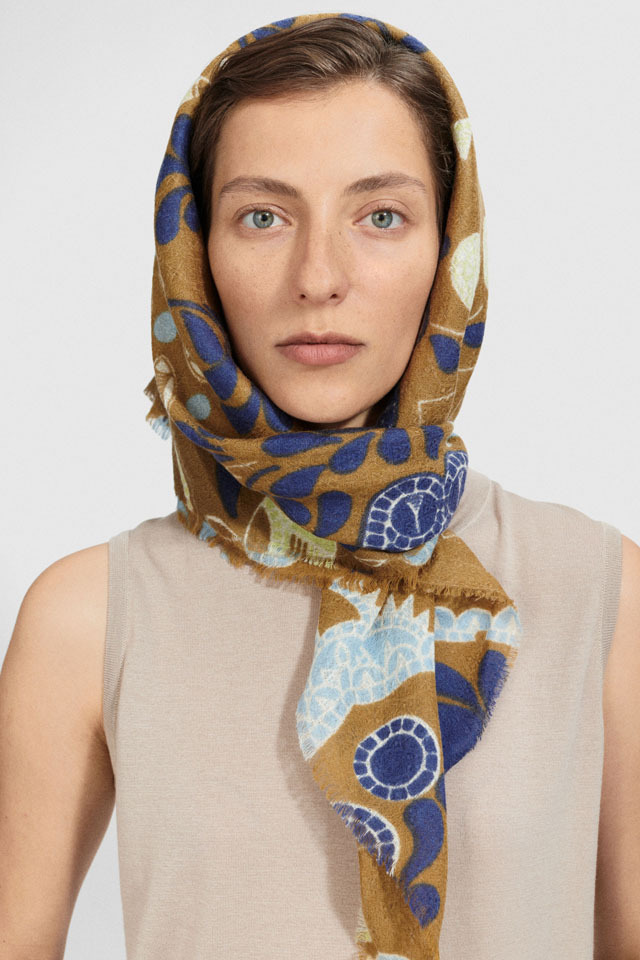 [CULTURE]　HEDEBO STITCH 「デンマークの伝統刺繍 （ヘデボ刺繍）　*スクエア型90cm*　GＷ2483