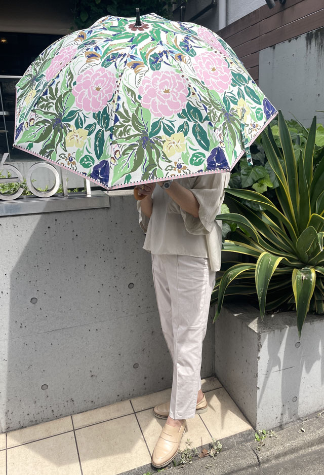 POE.ポー日傘/アンティーク/花柄/長傘/晴雨兼用傘 日傘ロング】晴雨兼用 FLEUR 3 ヨーロピアンフラワー（連続パネル