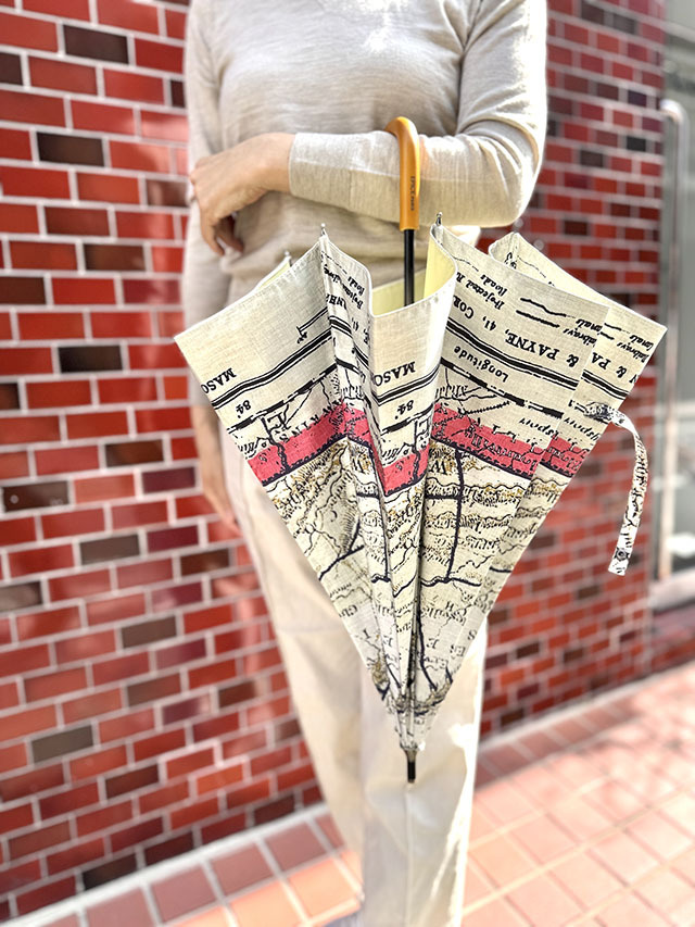 日傘ロング】晴雨兼用 アンティーク地図柄 PA2501L