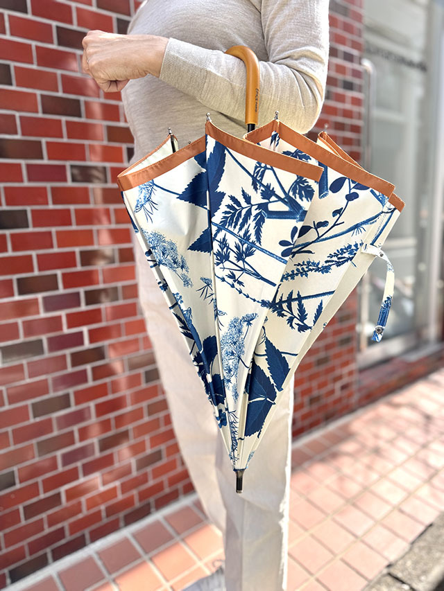 日傘ロング】晴雨兼用 デンマーク植物図鑑柄 PA2503L