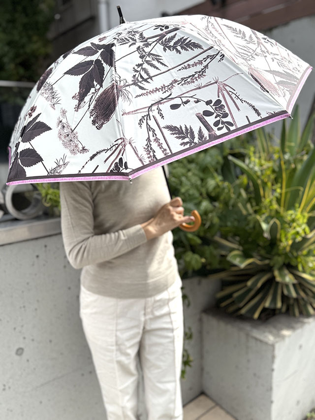 日傘ロング】晴雨兼用 デンマーク植物図鑑柄 PA2503L