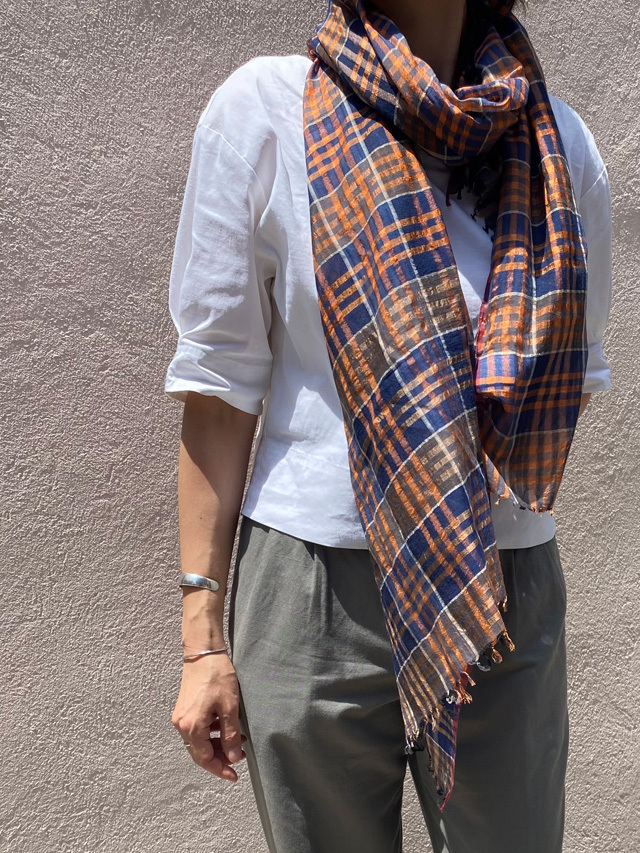 【40%OFF】Check Patterned Cloth 透け感のあるチェック柄　PS1544