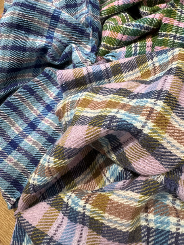 FANCY WEAVE] ファンシーウィーブチェック柄ストール SW2334-W24