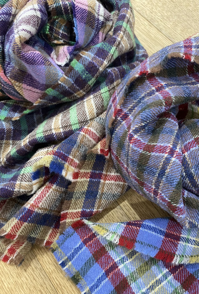 [FANCY　WEAVE]　ファンシーウィーブチェック柄ストール　SW2335