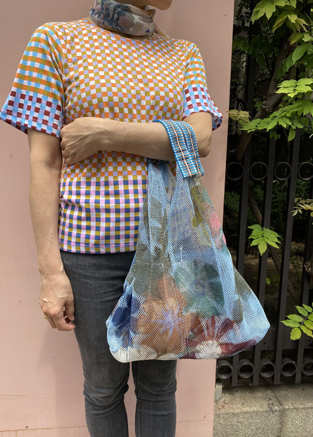 メッシュバッグ トライアングル型(小）インポーチ付き 『チボリ公園の