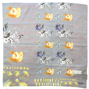[ハンカチ] 花とレタード柄 370-1007