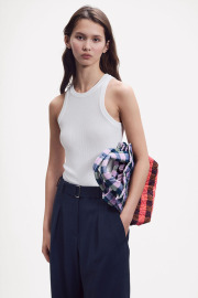 ベルベットトートバッグ（小）『北欧チェック柄』SUW2524A-TOTE-S