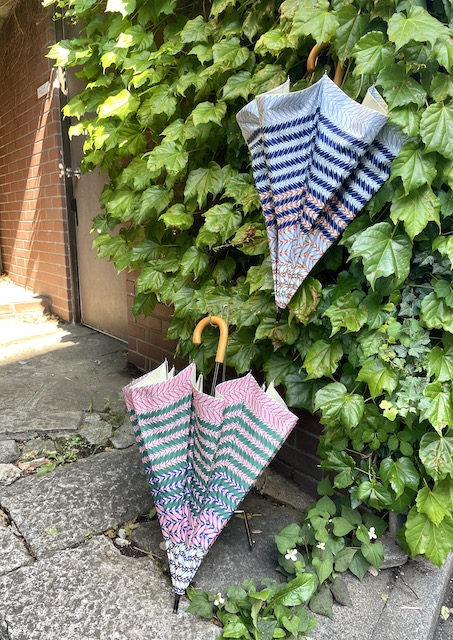 【日傘ロング】晴雨兼用  Small Patterns 幾何学柄 [北欧の森」PA2405L