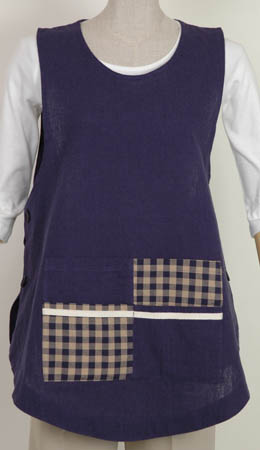 タブリエエプロン(麻混) GAP8225ネイビー