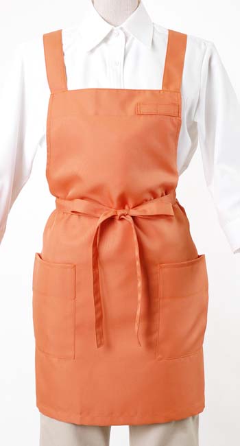 ショートエプロン（ポリエステルツイル）CT2398オレンジ