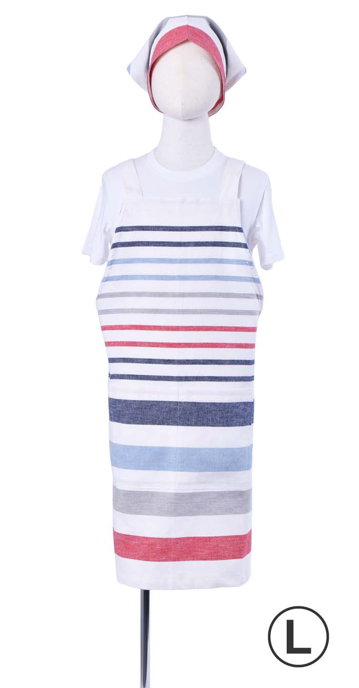 キッズエプロン（ファンボーダー）L（三角巾付き）【１点のみメール便可】