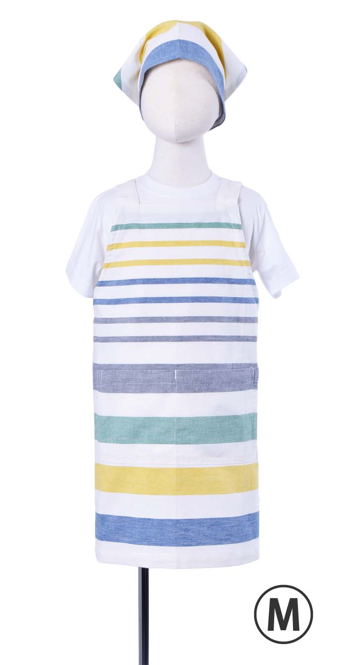 キッズエプロン（ファンボーダー）M(三角巾付き)【１点のみメール便可】