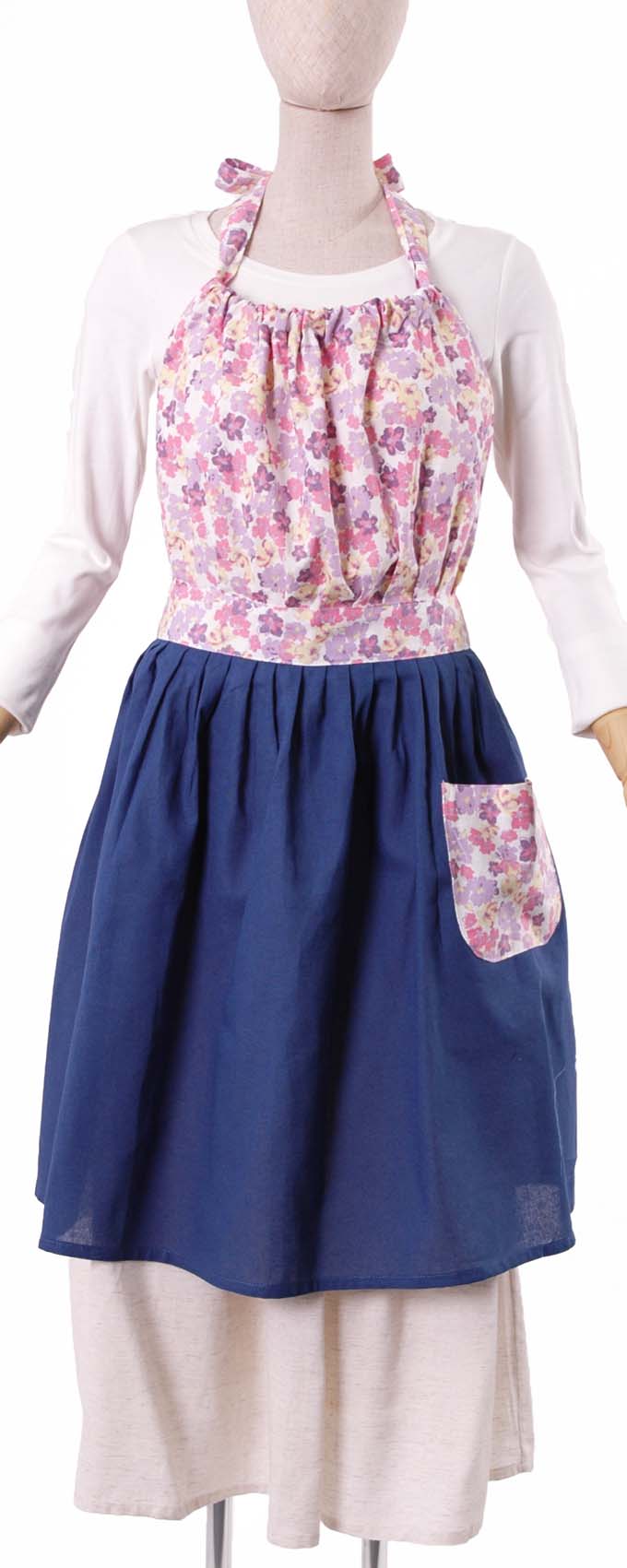 【セール】フラワーフォルターネックギャザーエプロン