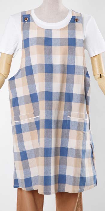 【セール】ブロックチェックチュニックエプロン