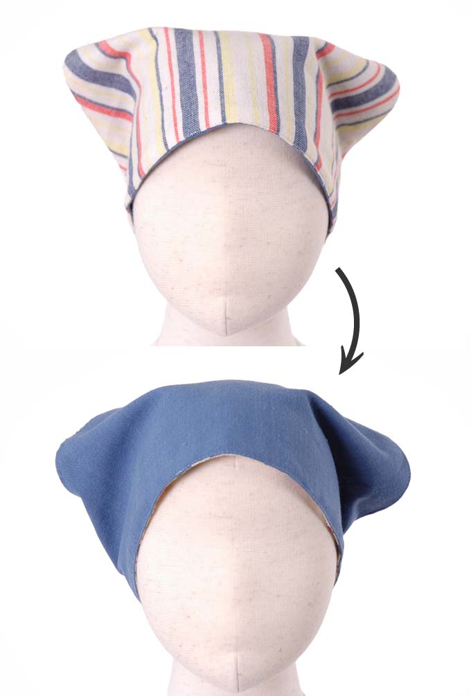 キッズストライプ三角巾(リバーシブル)【3点までメール便可】