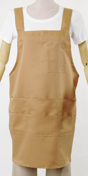 ポリエステルＨ型ショートエプロンK10304ベージュ 