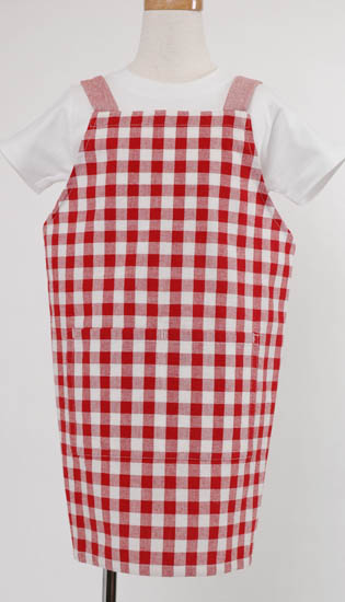 キッズエプロン（スキップ）JS812-27/28/29レッド 