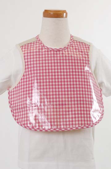 お食事エプロン(PVCコートスタイ) 4004191-1ギンガムピンク