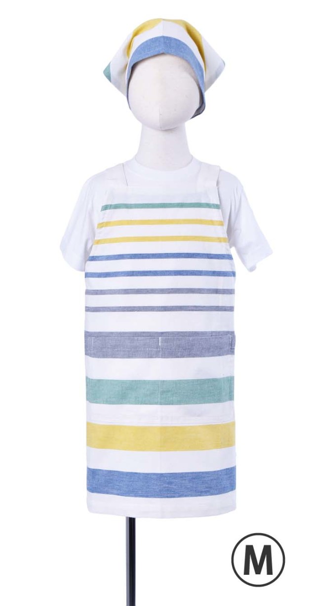 キッズエプロン（ファンボーダー）M(三角巾付き)【１点のみメール便可】