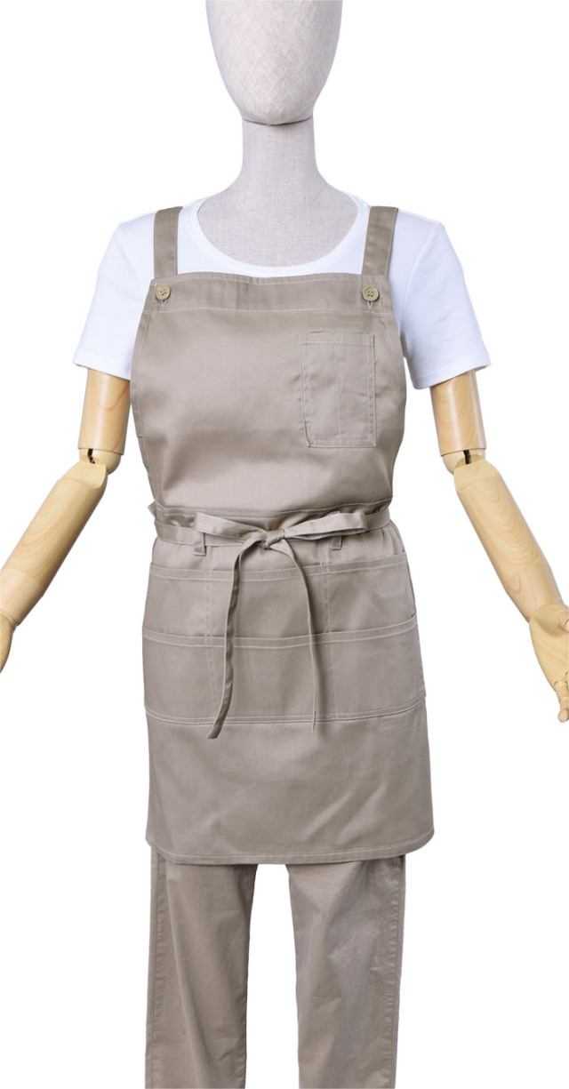 ラップショートエプロン(ツイル地)【1点のみメール便可】